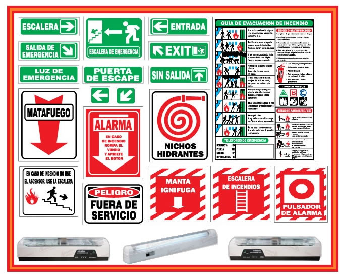 Carteles y luces de emergencia: elementos de evacuación